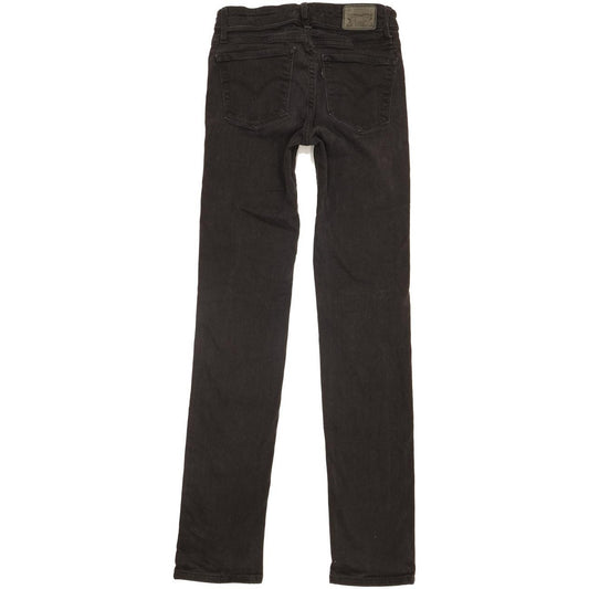 Levi's 714 Women Black Straight Slim Stretch Jeans W24 L30