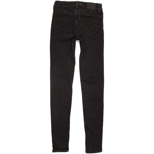 Levi's 710 Super Women Black Skinny Slim Stretch Jeans W26 L29