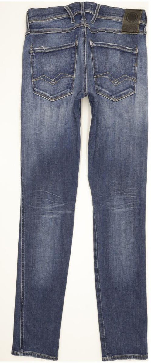 Replay Anbass Men Blue Skinny Slim Stretch Jeans W28 L32