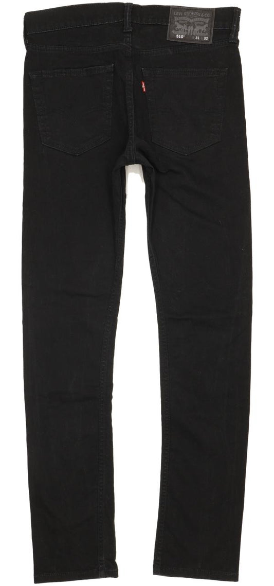Levi's 510 Men Black Skinny Slim Stretch Jeans W31 L32