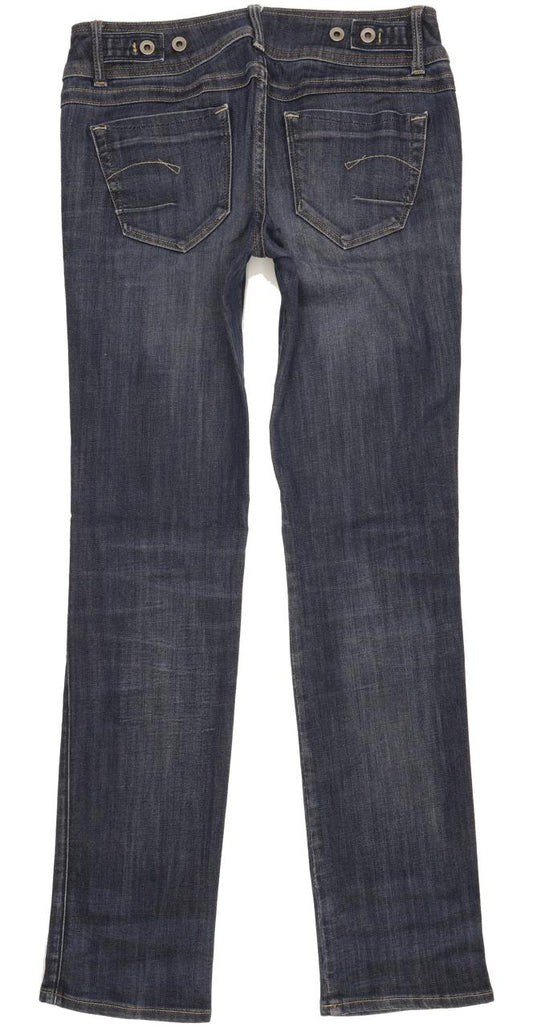 G-Star New Ford Women Blue Straight Slim Stretch Jeans W28 L32