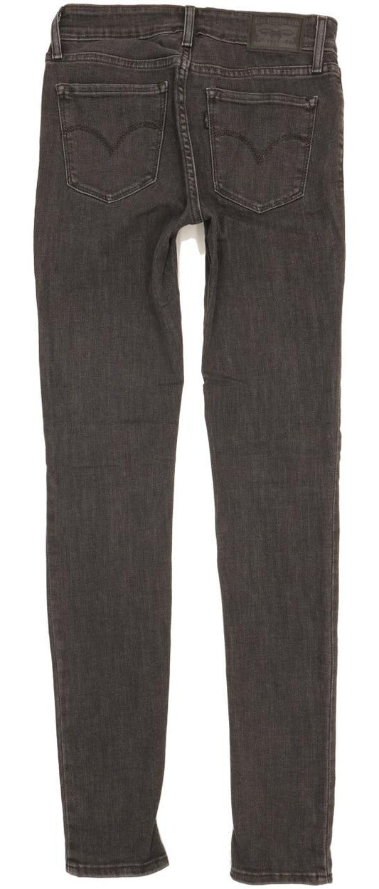 Levi's 711 Women Black Skinny Slim Stretch Jeans W26 L32