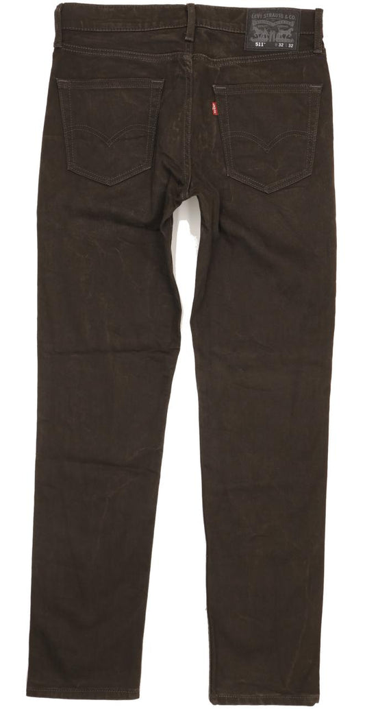 Levi's 511 Men Black Straight Slim Stretch Jeans W32 L32