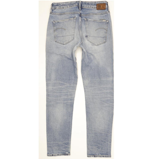 G-Star 3301 Mid Women Blue Tapered Regular Boyfriend Stretch Jeans W26 L31