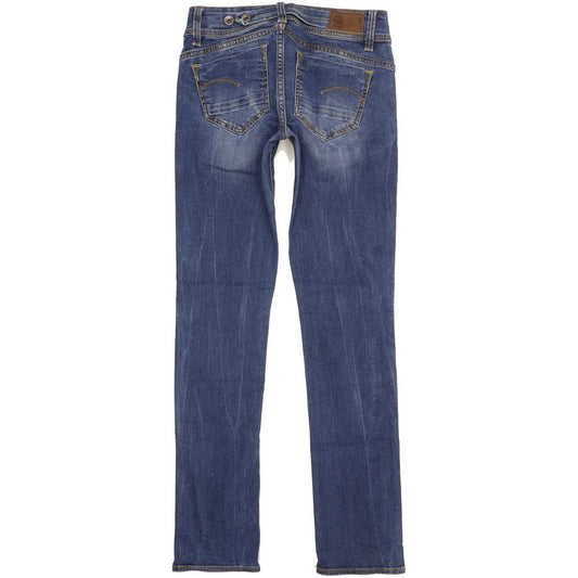 G-Star Midge Saddle Women Blue Straight Slim Stretch Jeans W27 L32