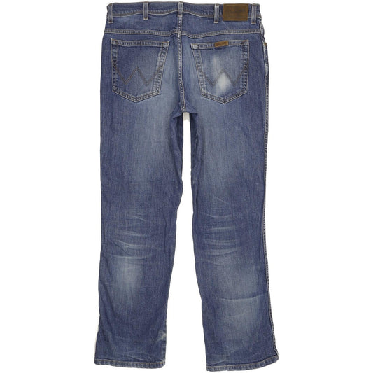 Wrangler Durable Quality Men Blue Straight Regular Stretch Jeans W36 L32