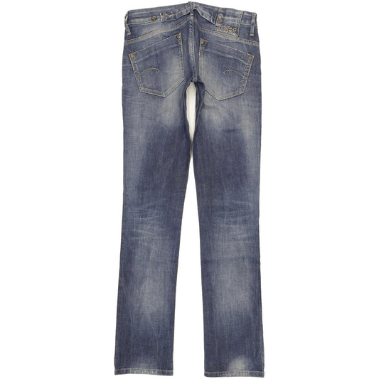 G-Star Women Blue Straight Slim Stretch Jeans W28 L36