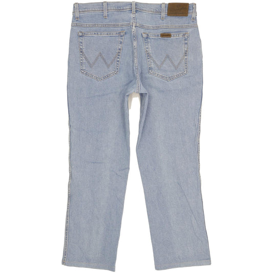 Wrangler Durable Quality Men Blue Straight Regular Stretch Jeans W36 L27