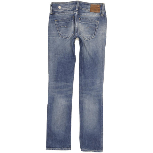 G-Star Ford Women Blue Straight Slim Stretch Jeans W26 L31