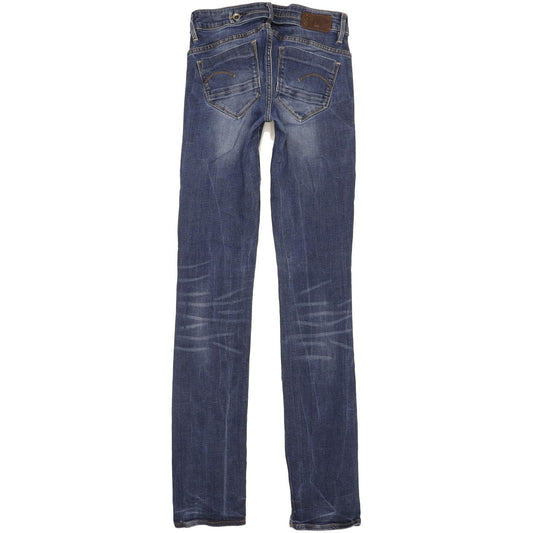 G-Star Midge Mid Women Blue Straight Slim Stretch Jeans W24 L34