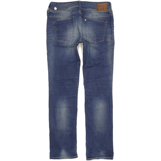 G-Star Ford Women Blue Straight Slim Stretch Jeans W30 L32