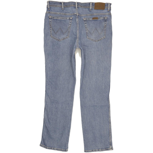 Wrangler Durable Quality Men Blue Straight Regular Stretch Jeans W38 L31