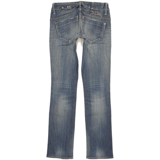G-Star Midge Women Blue Straight Slim Stretch Jeans W25 L30