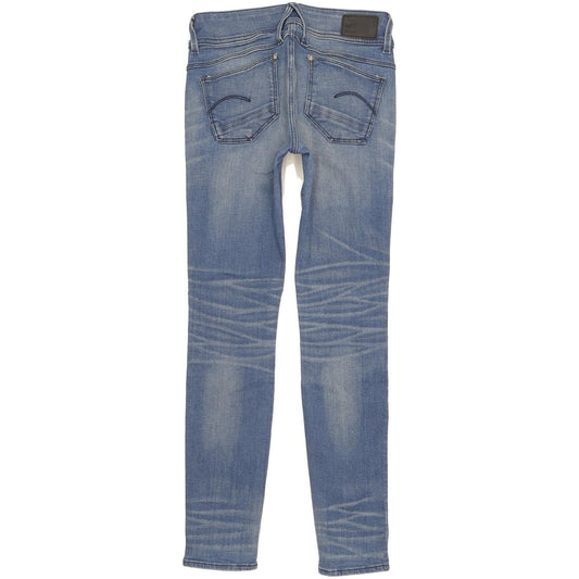 G-Star Lynn Mid Women Blue Skinny Slim Stretch Jeans W26 L29