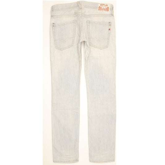 Replay Men Blue Straight Slim Stretch Jeans W32 L33