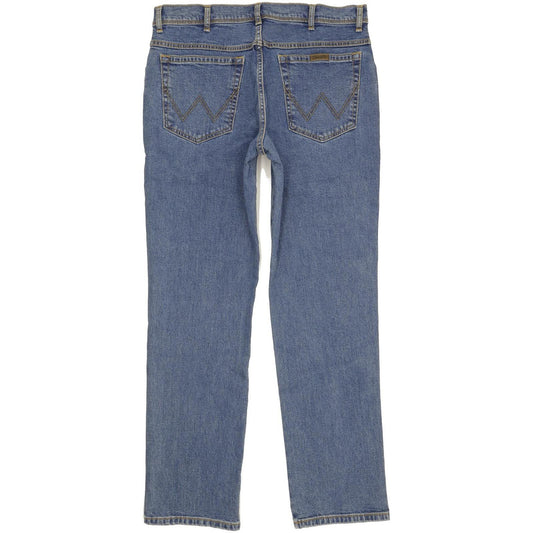 Wrangler Men Blue Straight Regular Stretch Jeans W36 L32