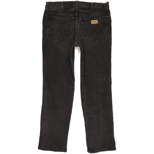 Wrangler Texas Men Black Straight Regular Stretch Jeans W34 L29 (106213)