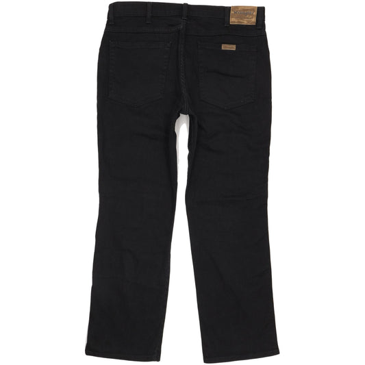Wrangler Durable Quality Men Black Straight Regular Stretch Jeans W36 L30 (106214)