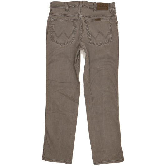 Wrangler Durable Quality Men Grey Straight Regular Stretch Jeans W34 L32