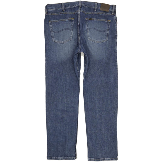 Lee Men Blue Straight Regular Stretch Jeans W38 L32
