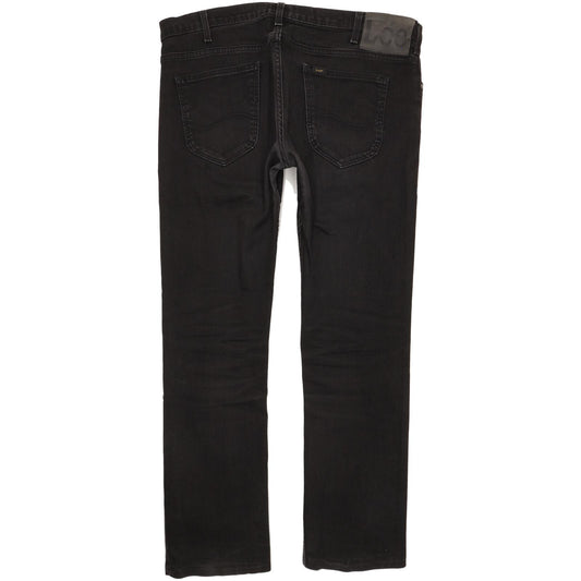 Lee Powell Men Black Straight Slim Stretch Jeans W38 L32
