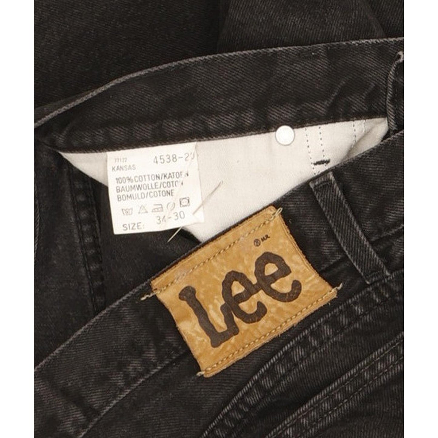Lee Kansas Men Black Straight Regular Jeans W34 L30