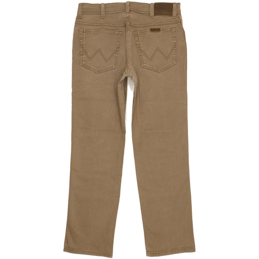 Wrangler Durable Quality Men Brown Straight Regular Stretch Jeans W33 L30