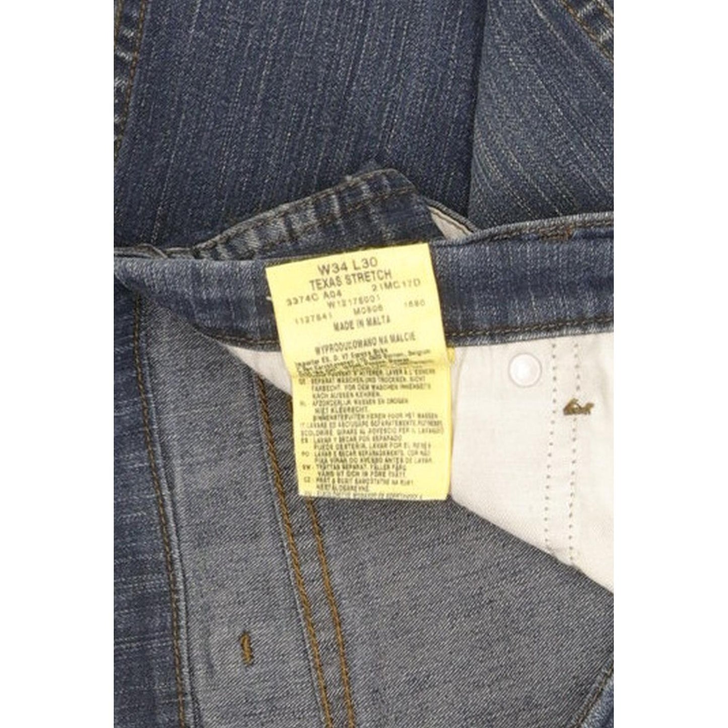 Wrangler Texas Men Blue Straight Regular Stretch Jeans W34 L30