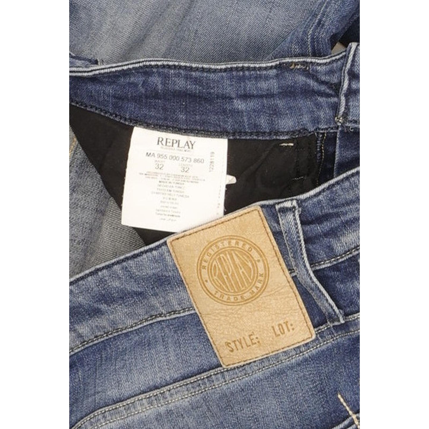 Replay Newbill Men Blue Straight Regular Stretch Jeans W32 L32