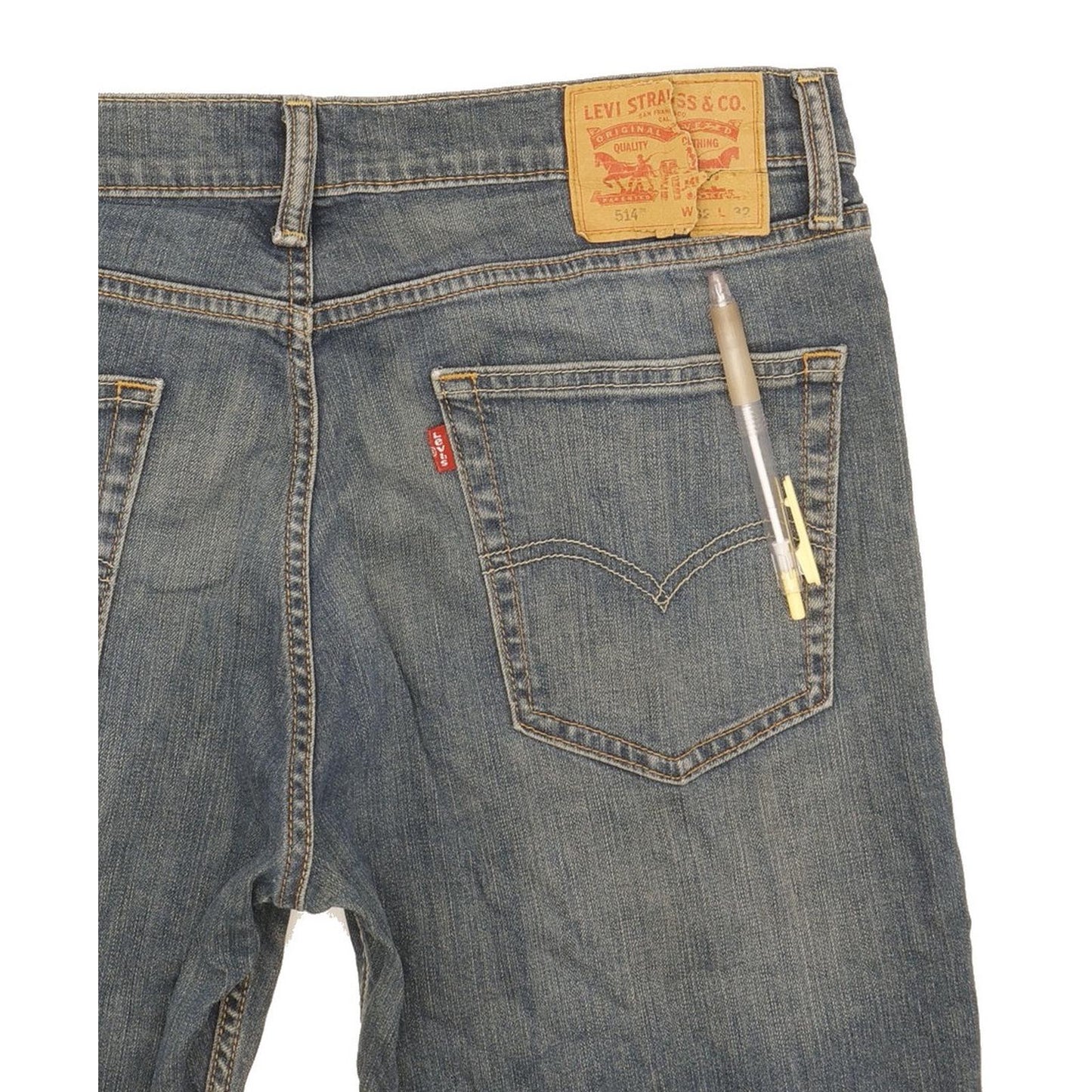 Levi's 514 Men Blue Straight Slim Stretch Jeans W32 L32