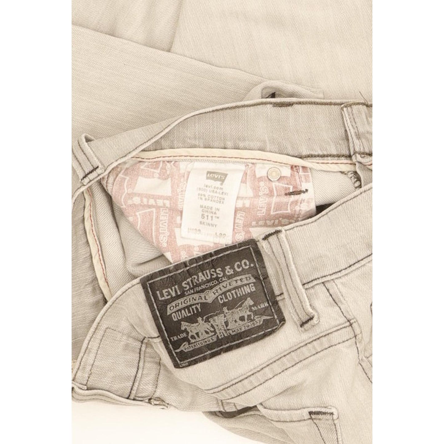 Levi's 511 Men Grey Skinny Slim Stretch Jeans W32 L32