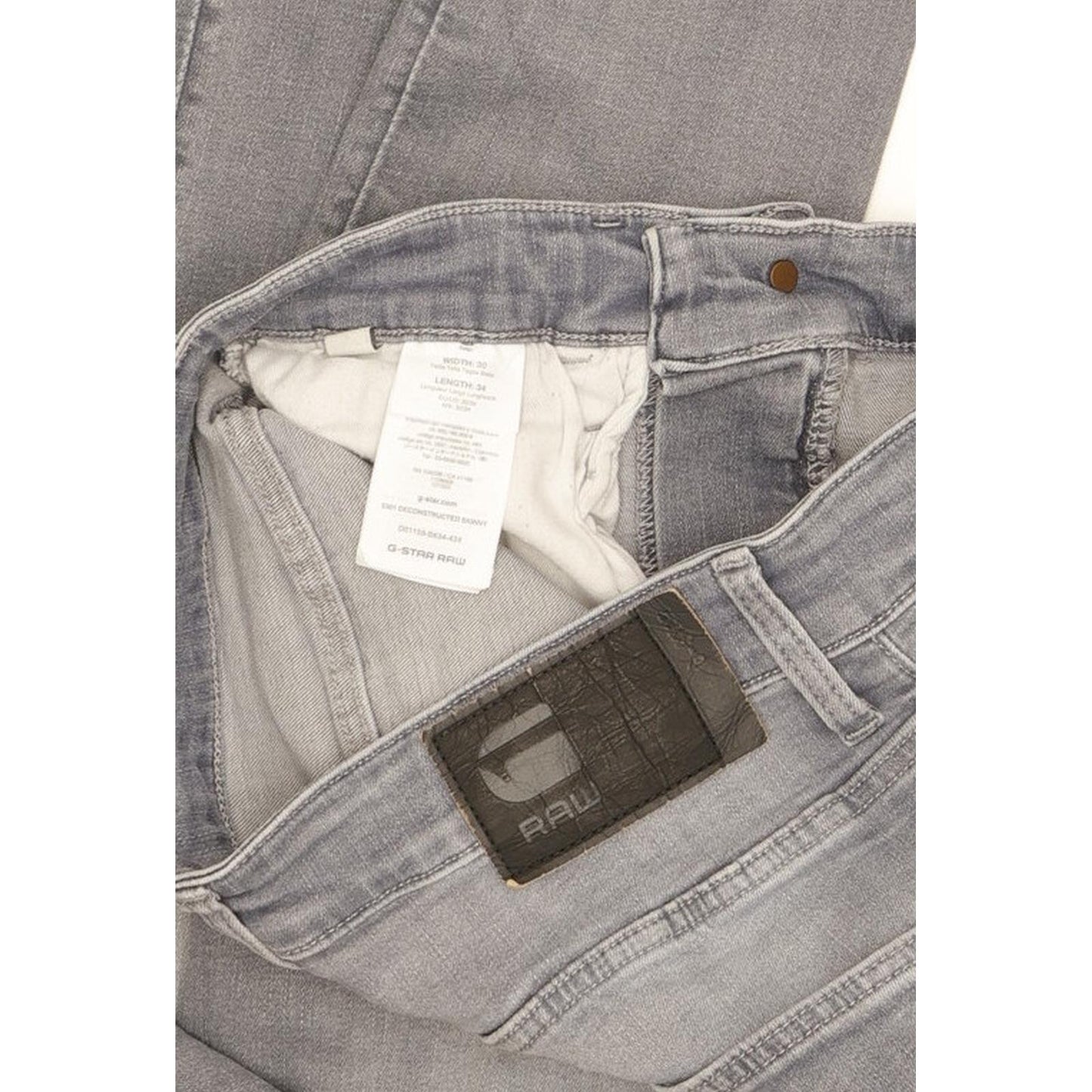G-Star 3301 Deconstructed Women Grey Skinny Slim Stretch Jeans W30 L34