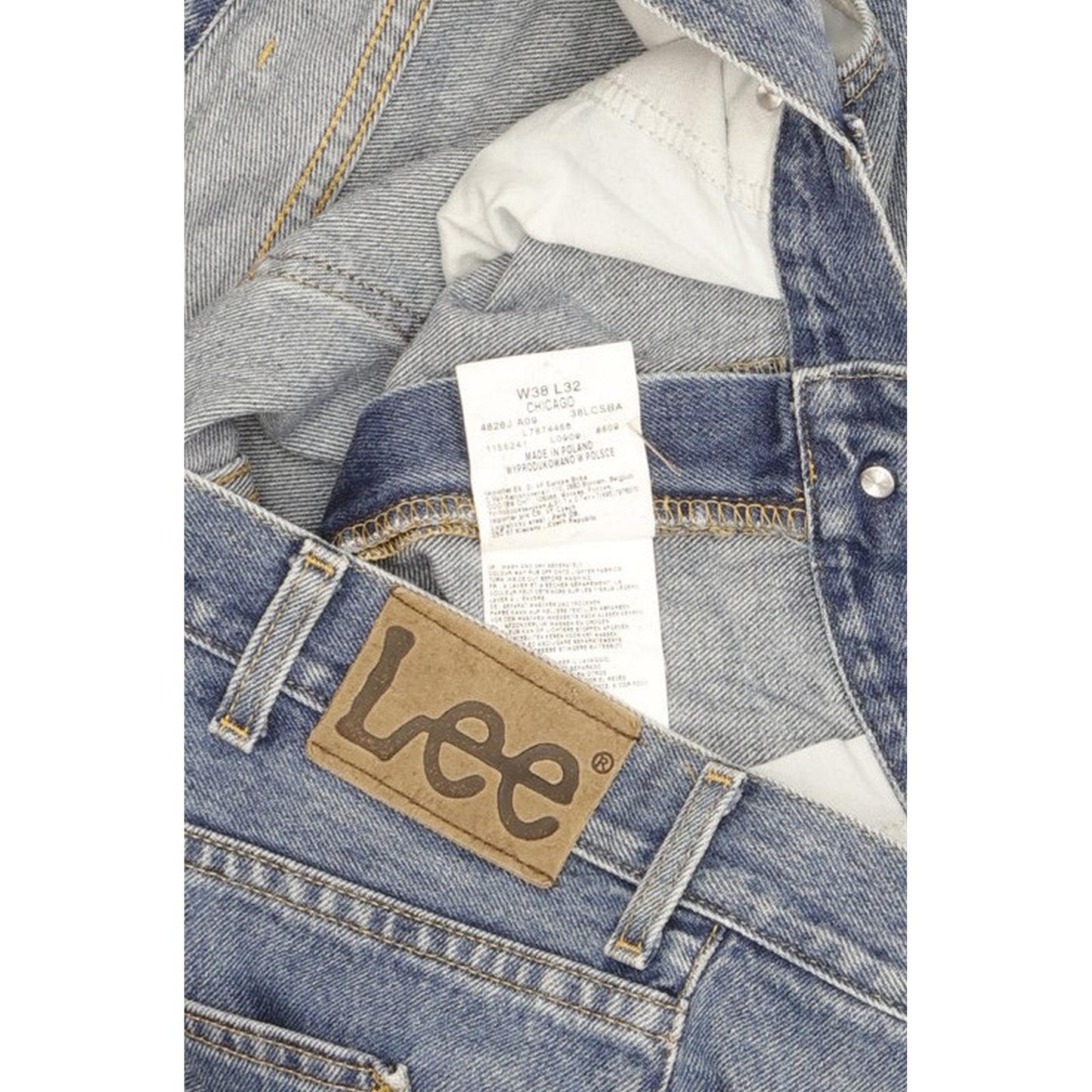 Lee Chicago Men Blue Straight Regular Jeans W38 L32