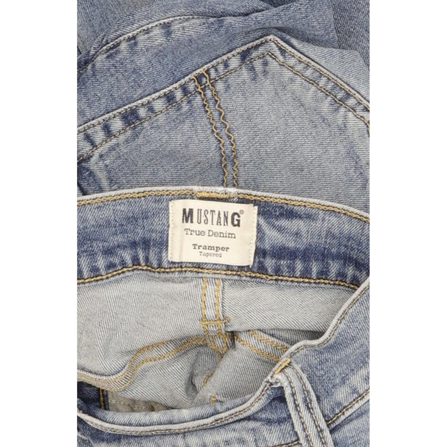 Mustang Tramper Men Blue Tapered Slim Stretch Jeans W32 L34