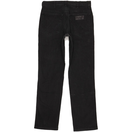 Wrangler Texas Men Black Straight Regular Stretch Jeans W33 L32
