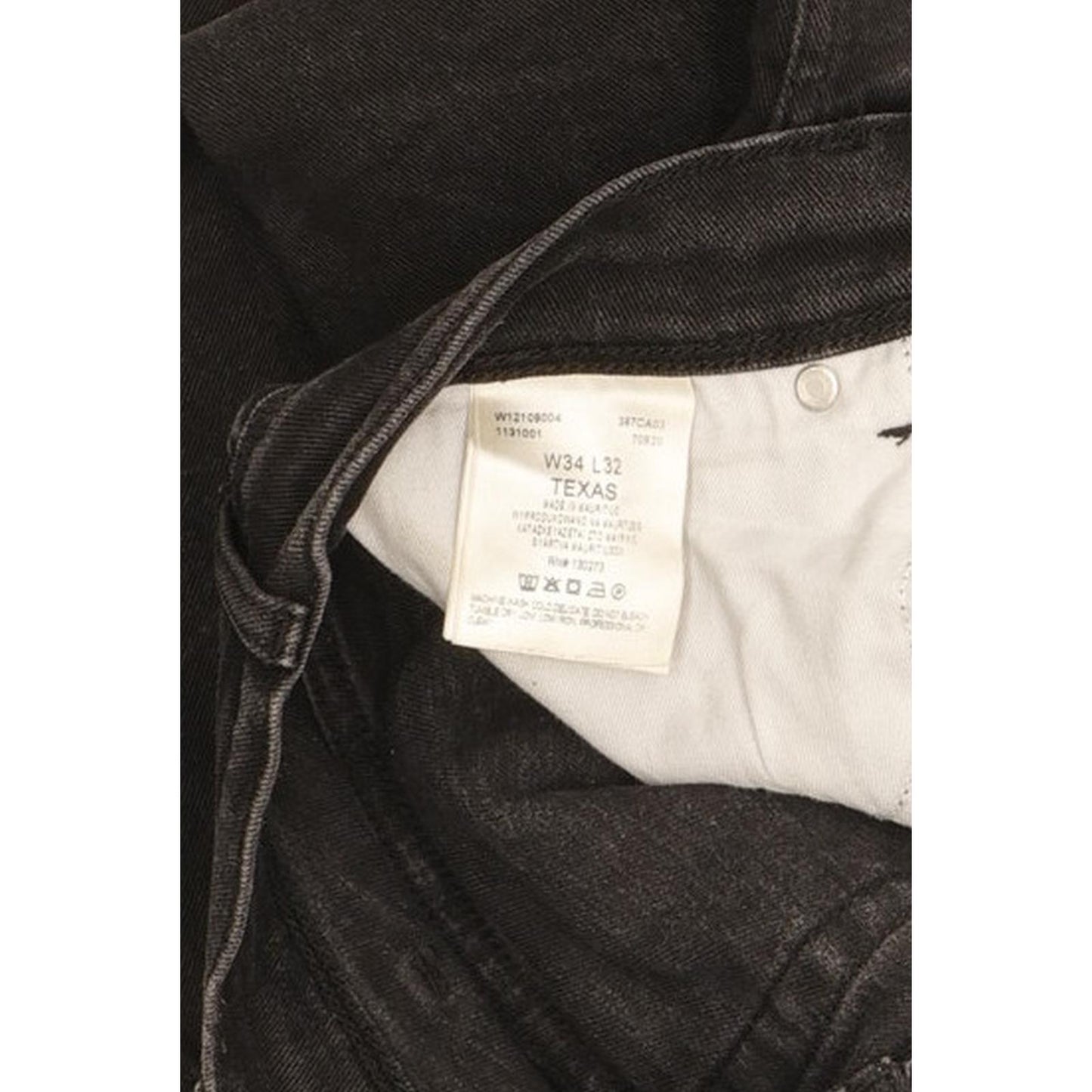 Wrangler Texas Men Black Straight Regular Stretch Jeans W34 L32