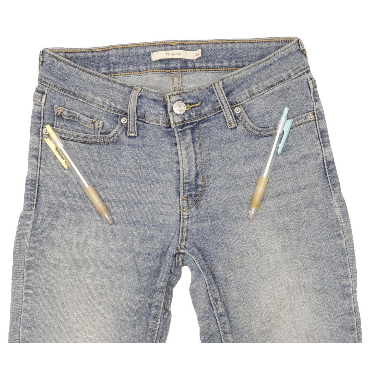 Levi's 711 Women Blue Skinny Slim Stretch Jeans W26 L28