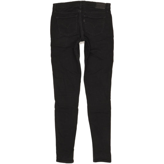 Levi's 711 Women Black Skinny Slim Stretch Jeans W27 L34