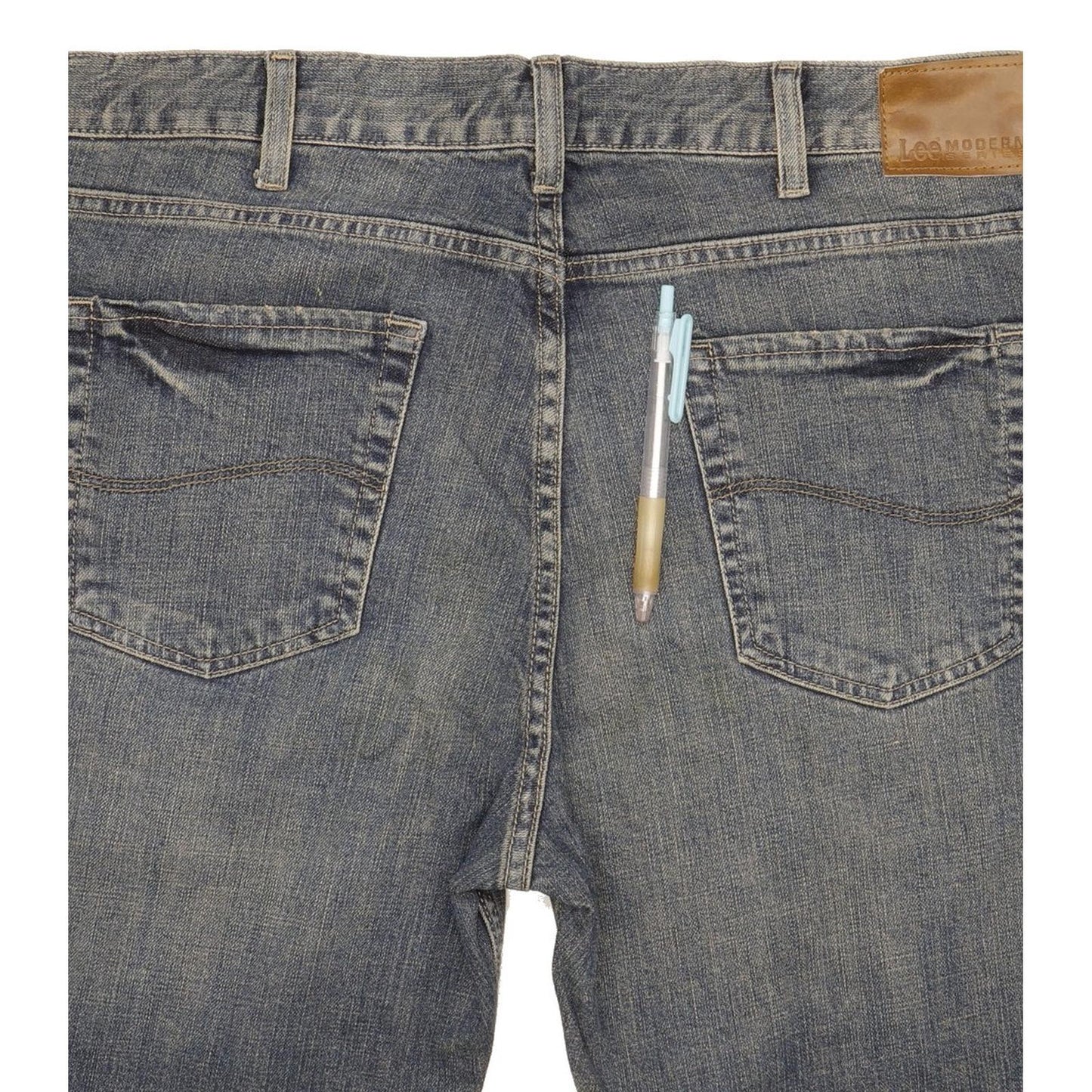 Lee Men Blue Straight Relaxed Stretch Jeans W36 L34