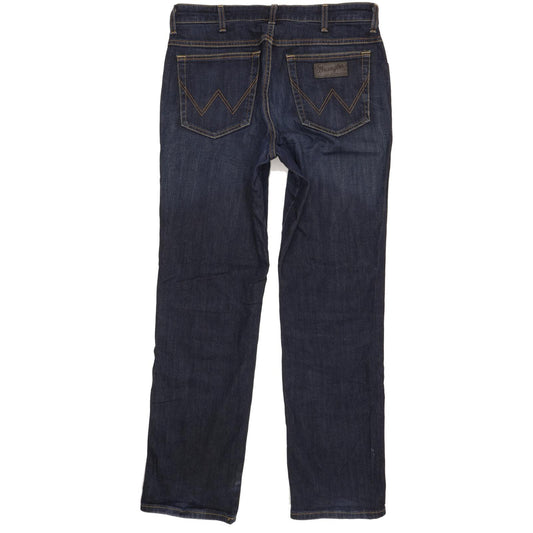 Wrangler Texas Men Blue Straight Regular Stretch Jeans W34 L32