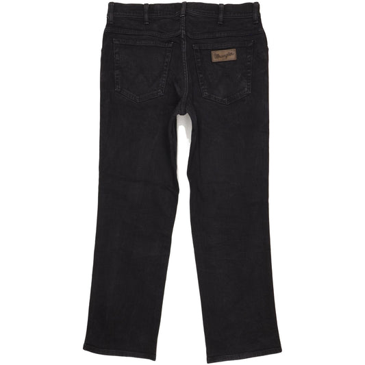 Wrangler Texas Men Black Straight Regular Jeans W35 L30