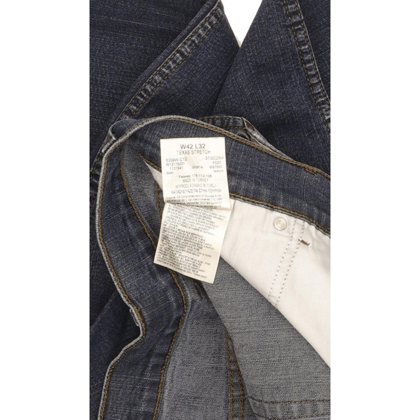 Wrangler Texas Men Blue Straight Regular Stretch Jeans W42 L32