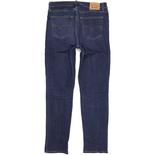 Levi's 724 Blue Straight Slim Stretch Jeans High Waisted W30 L30