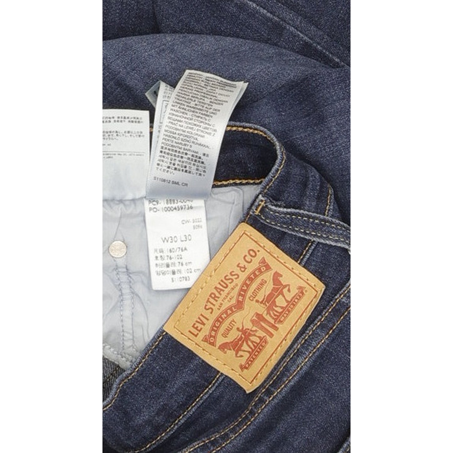 Levi's 724 Blue Straight Slim Stretch Jeans High Waisted W30 L30