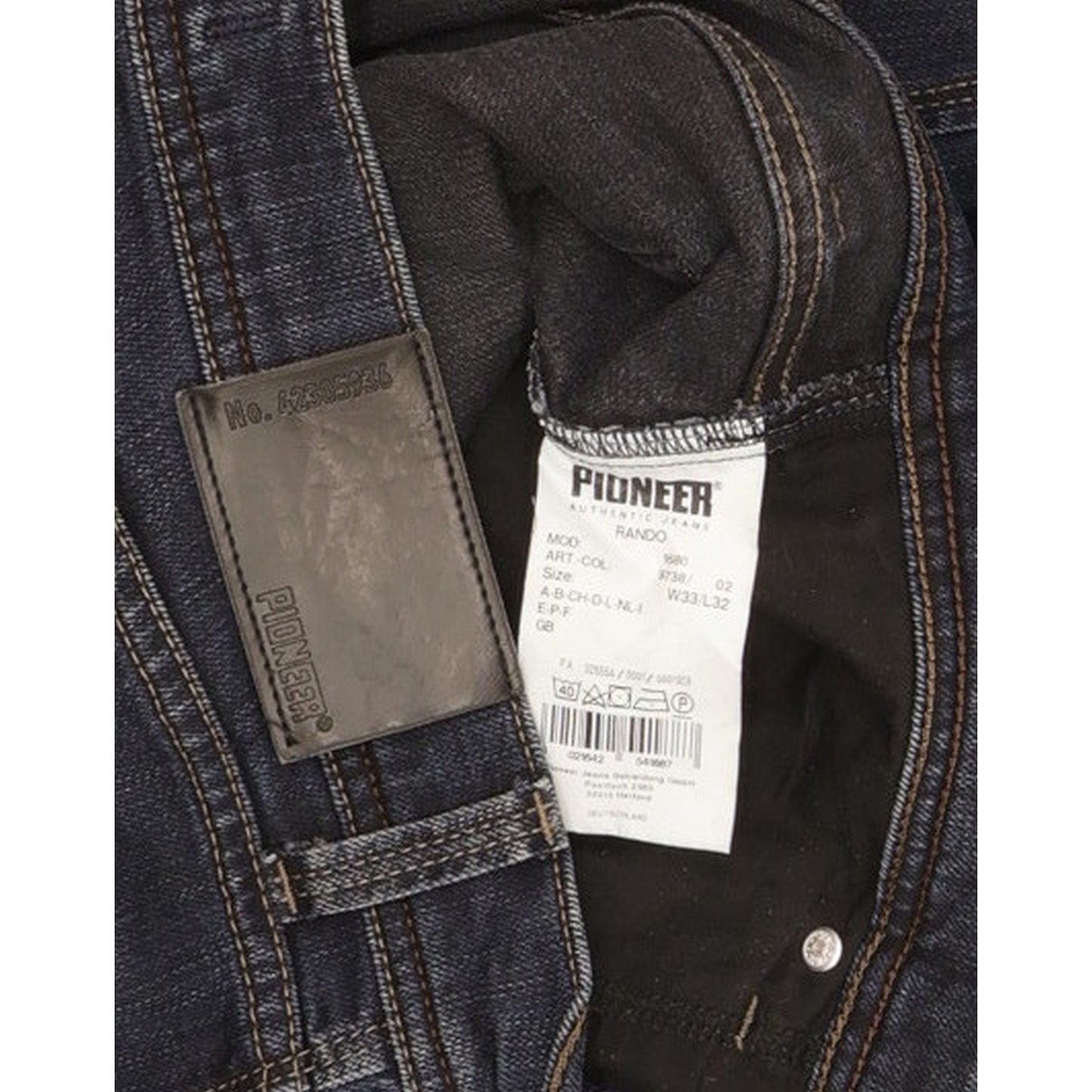 Pioneer Rando Men Blue Straight Regular Stretch Jeans W33 L32