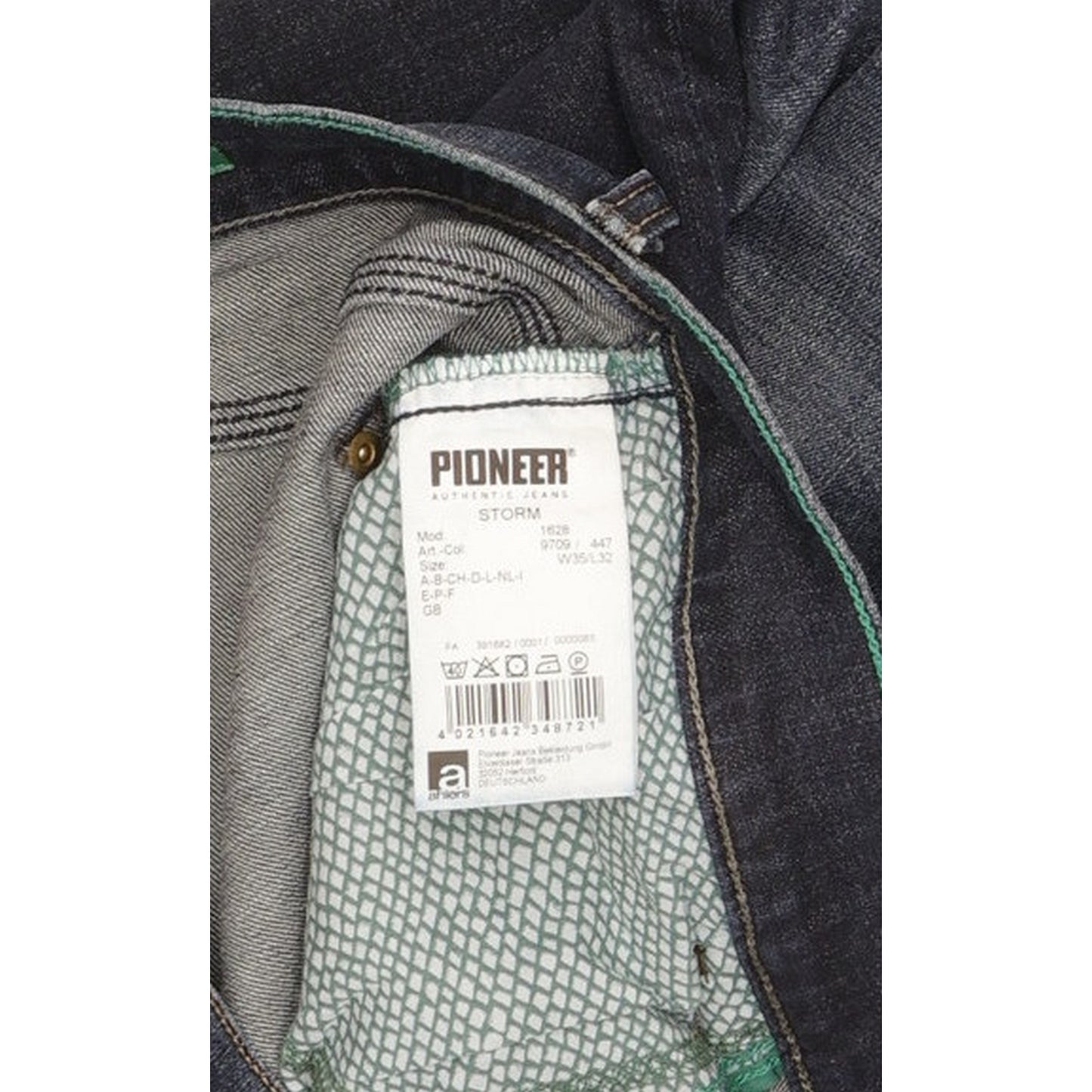 Pioneer Storm Men Blue Straight Regular Stretch Jeans W35 L32