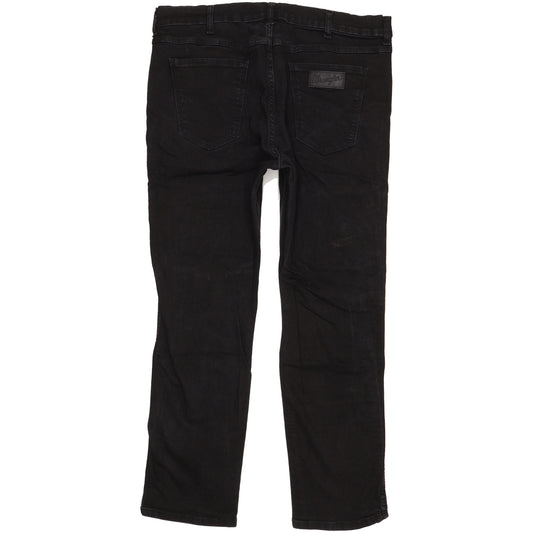 Wrangler Greensboro Men Black Straight Regular Stretch Jeans W38 L30