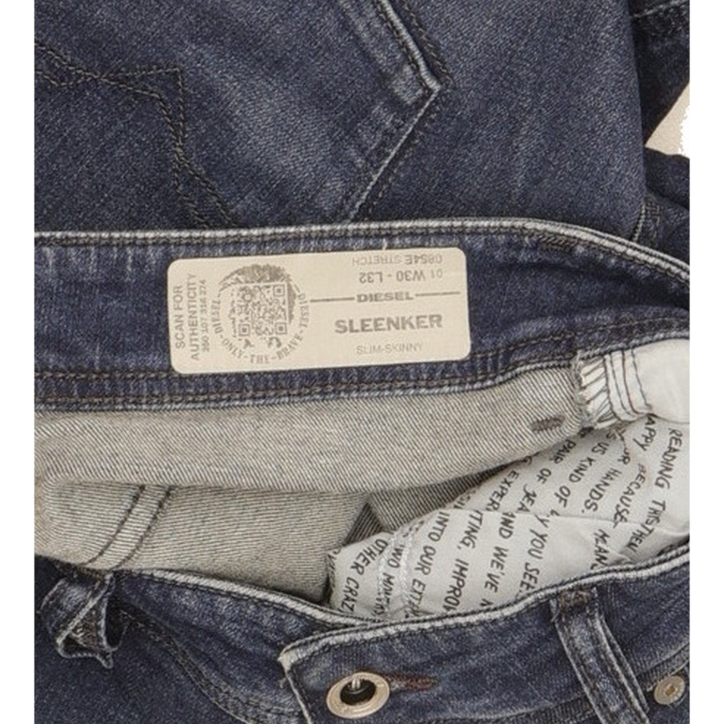 Diesel Sleenker Men Blue Skinny Slim Stretch Jeans W30 L32
