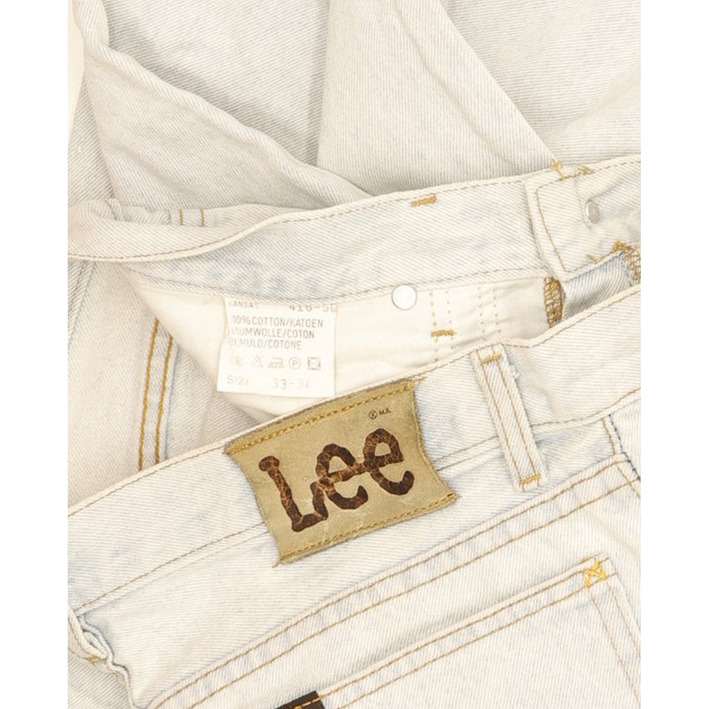 Lee Kansas Men Blue Straight Regular Jeans W33 L34