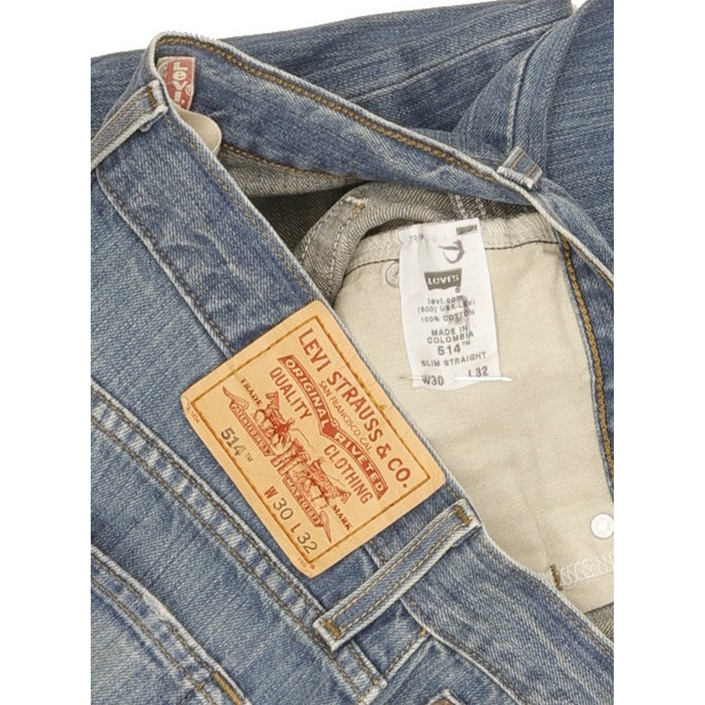 Levi's 514 Men Blue Straight Slim Jeans W30 L32